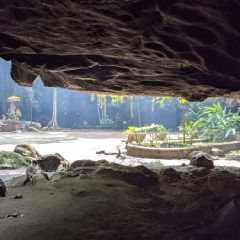 The open-roof cavern shrine at Kampong Trach