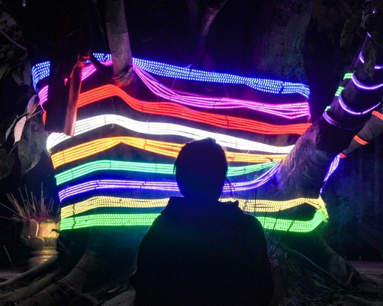 Night lights along the Kampot riverside